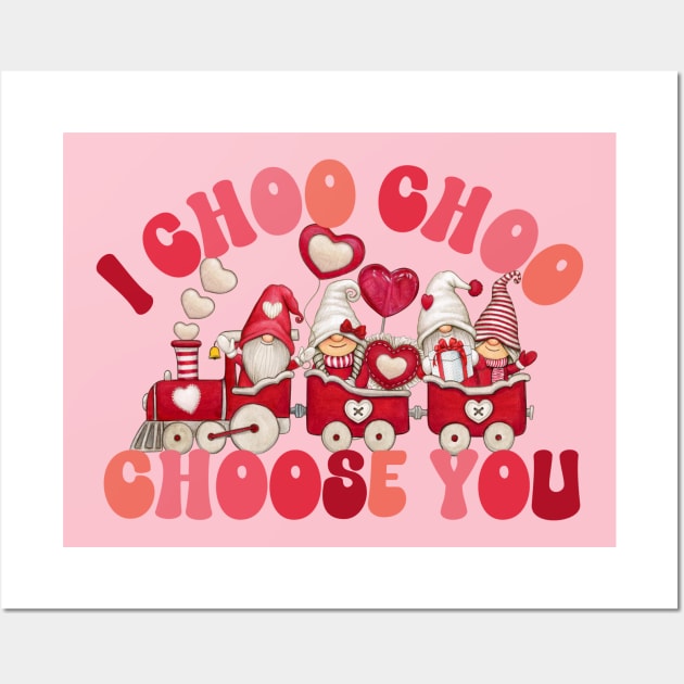 I Choo Choo Choose You-Valentine's Day Cute Genome Heart Train Wall Art by ARTSYVIBES111